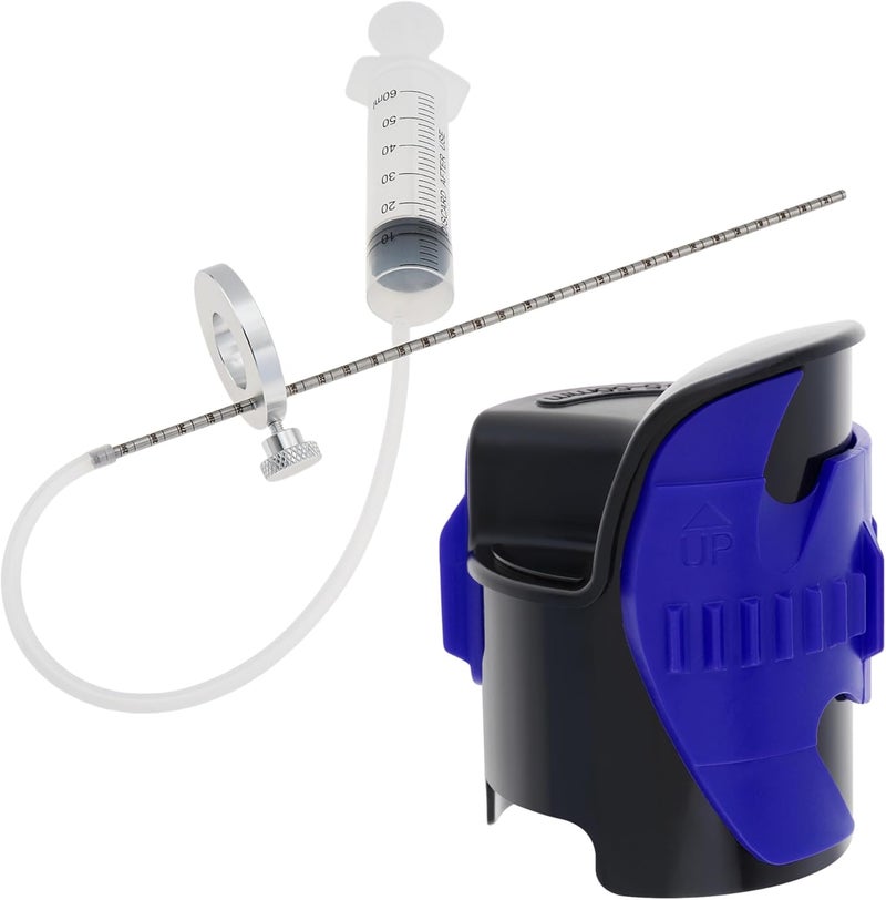 Windance Motorcycle Front Fork Maintenance Tool Kit,Fork Seal Saver Cleaner 45mm-55mm Shock Repairing Tool + Fork Suspension Oil Level Measurement Gauge Oil Syringe Tool (Blue) - Image 1